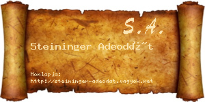 Steininger Adeodát névjegykártya